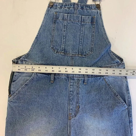 Nature Denim Women's Tapered Distressed Light Denim Overalls Size M NWT - Picture 12 of 14